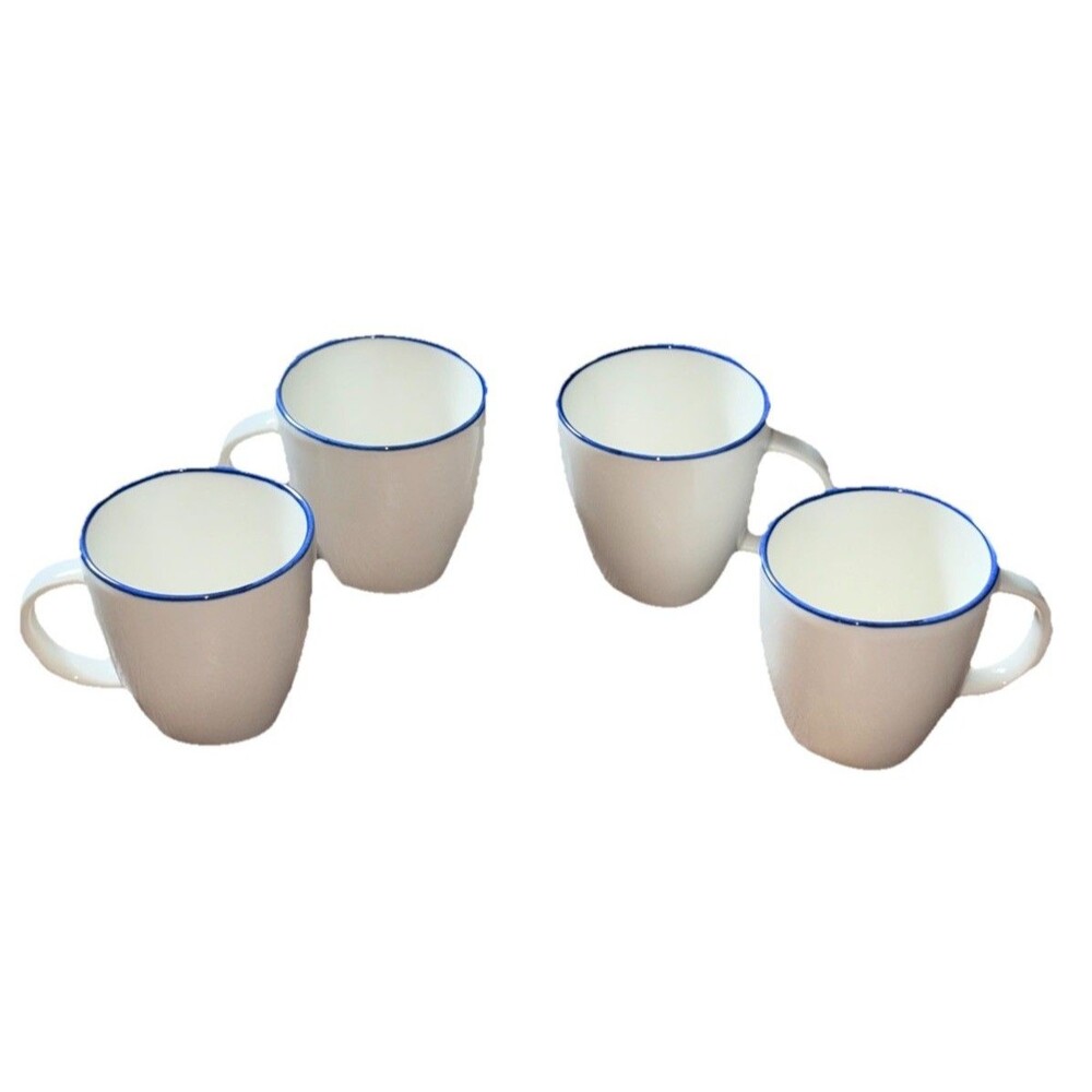 Canvas Home Abbesses Colored Rim Porcelain Espresso Mug, Set Of 4 NIB